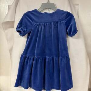 Hanna Andersson Girls blue Velour Dress sizer 4 (100)